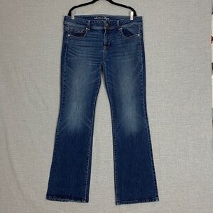 American Eagle Original Boot Stretch Jeans Sz 14 Long Factory Fade